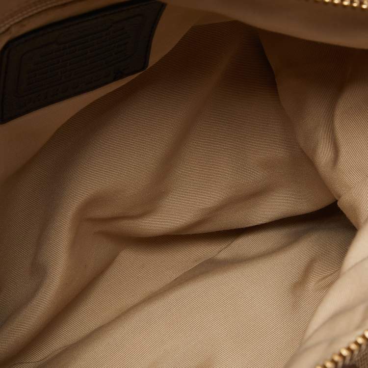 Pre Owned Coach Beige/Brown Signature Canvas and Leather Courtenay Crossbody Bag