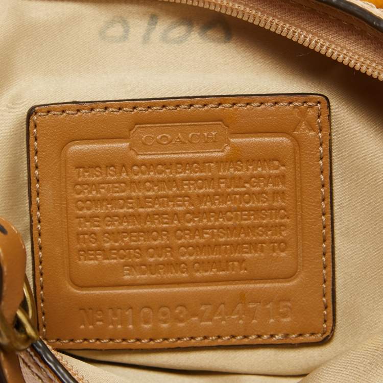 Pre Owned Coach Yellow Patent Leather Mini Logo Hobo
