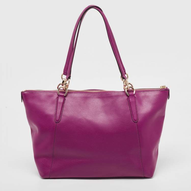 Pre Owned Coach Magenta Leather Ava Tote