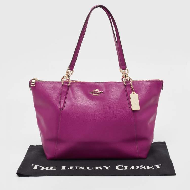 Pre Owned Coach Magenta Leather Ava Tote