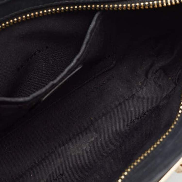 Pre Owned Coach Black Leather Swagger Wristlet Crossbody Bag