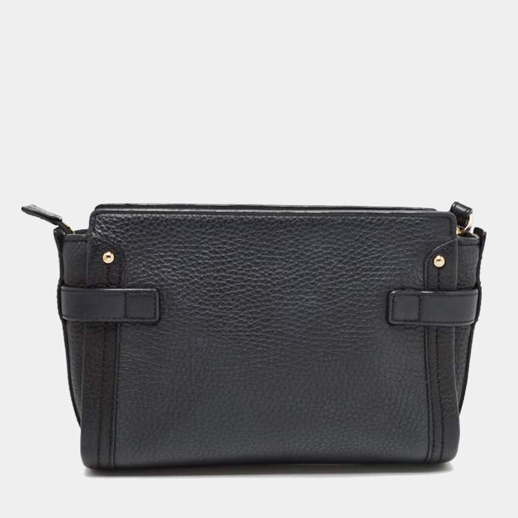 Pre Owned Coach Black Leather Swagger Wristlet Crossbody Bag