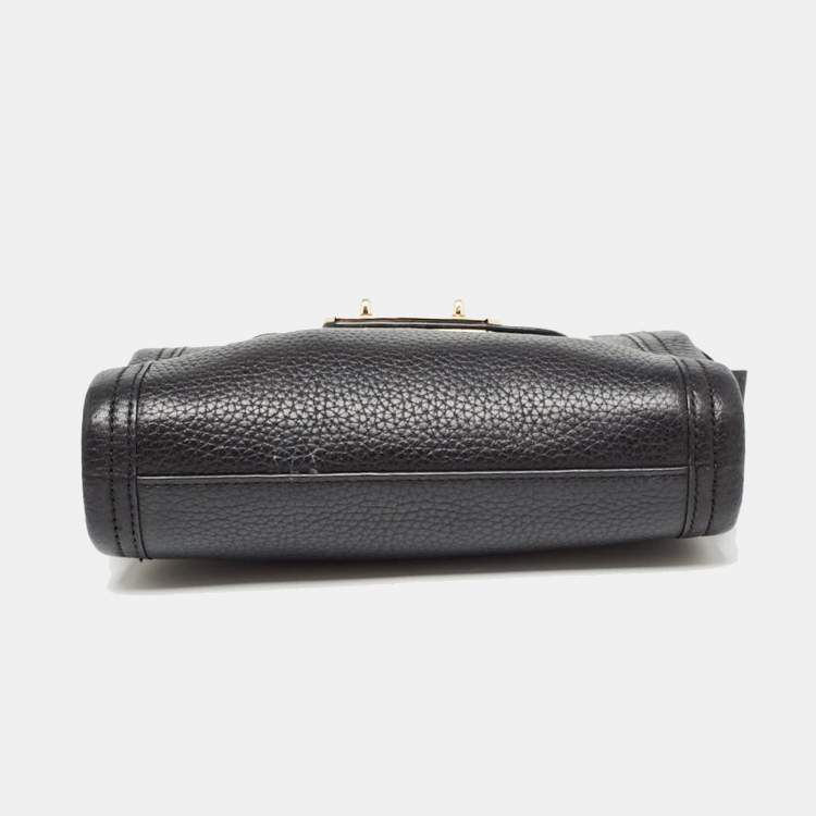 Pre Owned Coach Black Leather Swagger Wristlet Crossbody Bag
