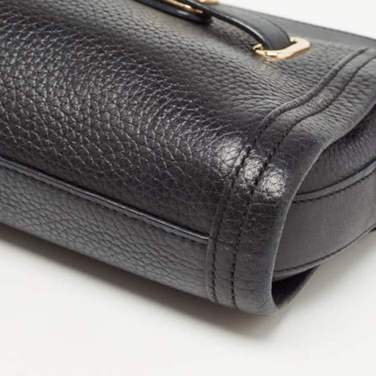Pre Owned Coach Black Leather Swagger Wristlet Crossbody Bag