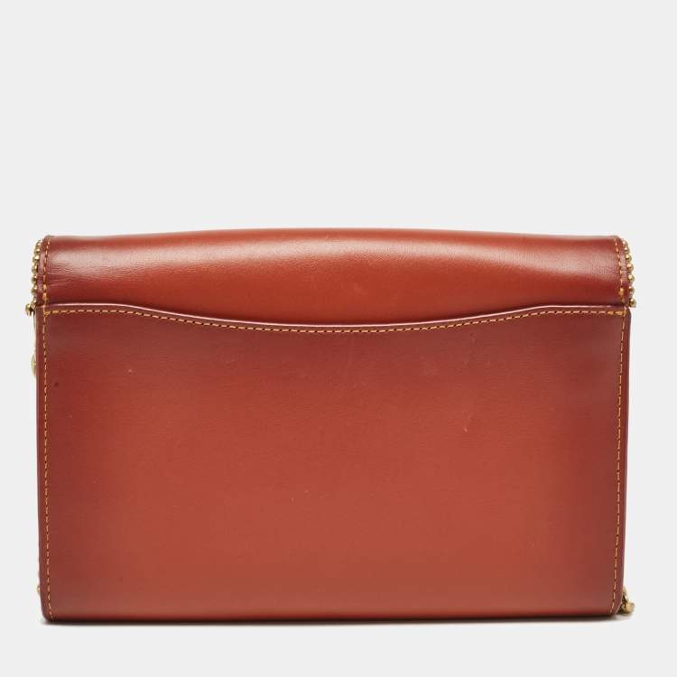 Pre Owned Coach Beige/Brown Signature Coated Canvas and Leather Tabby Chain Crossbody Bag