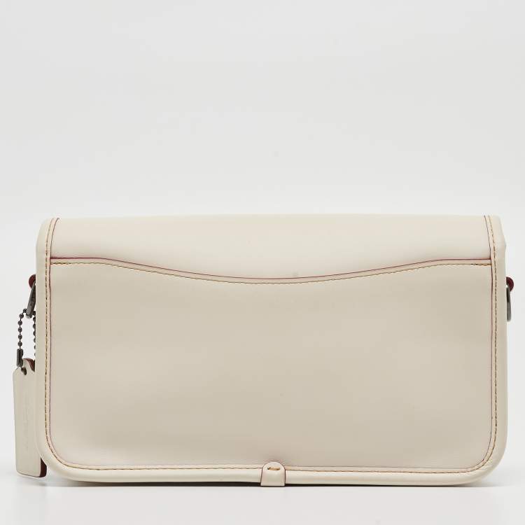Pre Owned Coach x Disney Mickey Off White Leather Penny Crossbody Bag