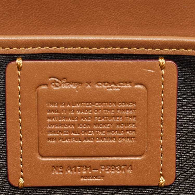 Pre Owned Coach x Disney Mickey Off White Leather Penny Crossbody Bag