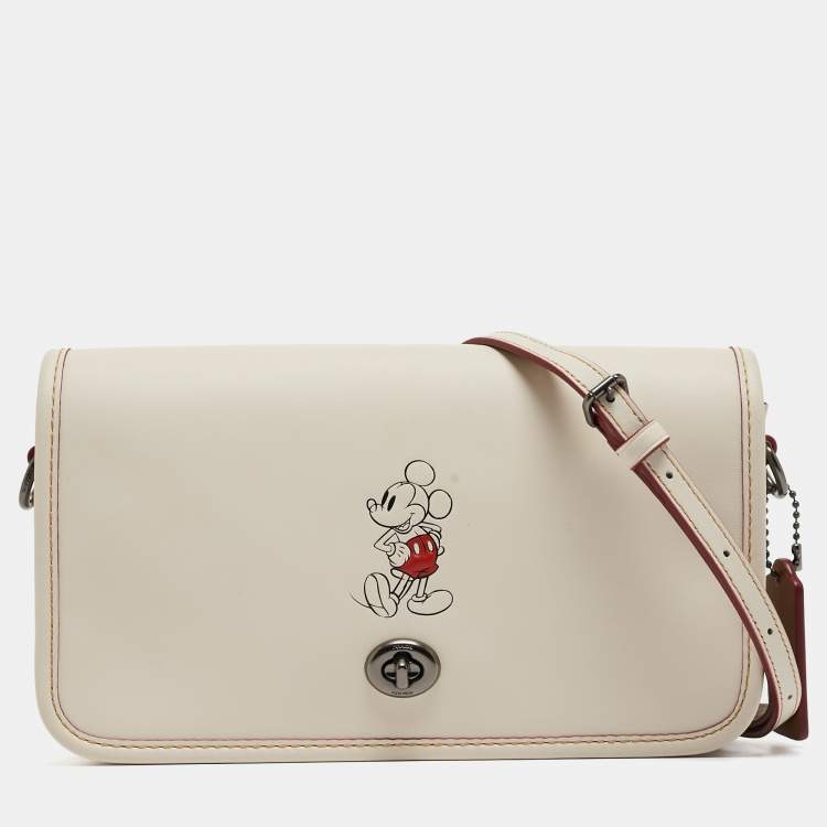 Coach x Disney Mickey Off White Leather Penny Crossbody Bag Coach ...