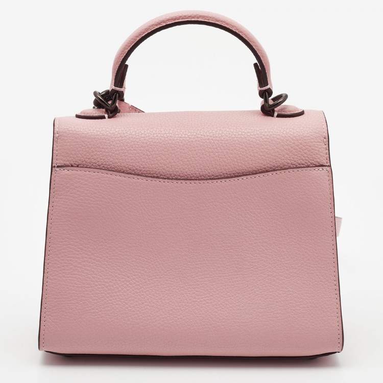 Pre Owned Coach Pink Leather Tabby Top Handle Bag