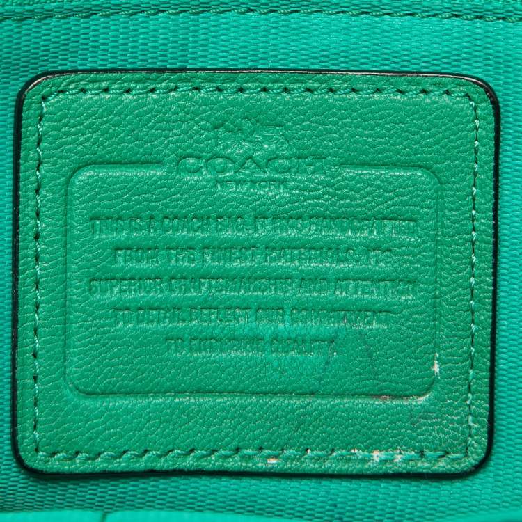 Pre Owned Coach Green Leather Rhyder Satchel
