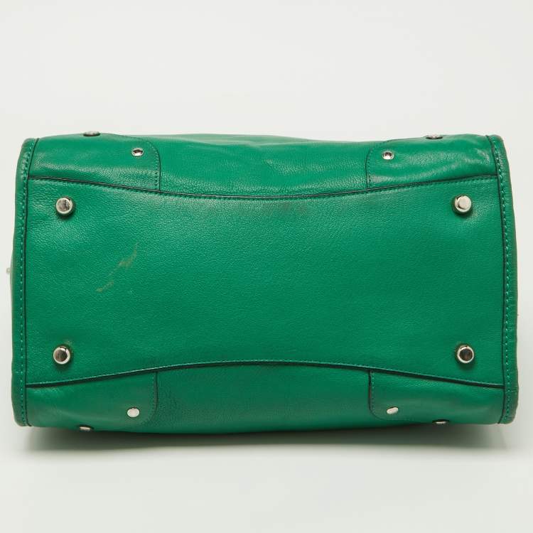 Pre Owned Coach Green Leather Rhyder Satchel