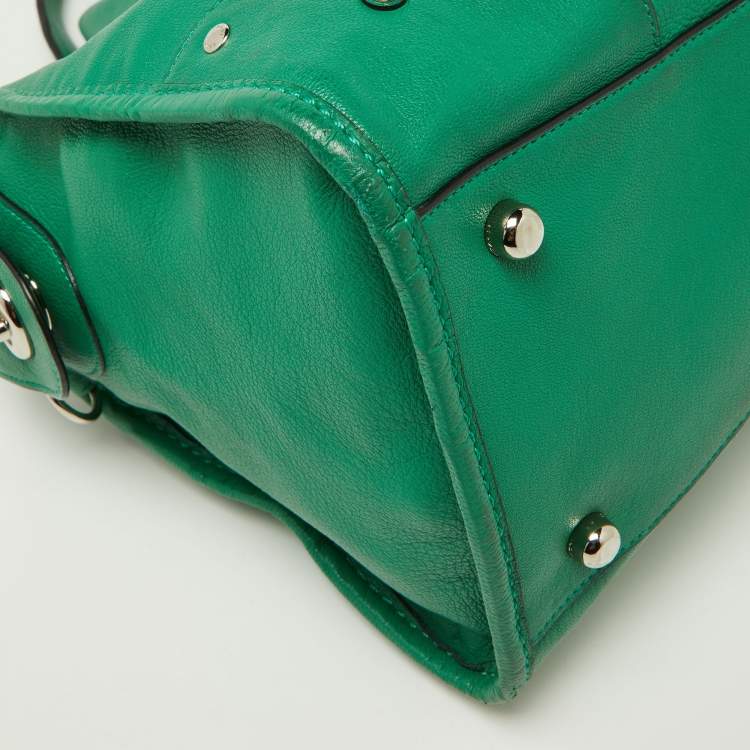 Pre Owned Coach Green Leather Rhyder Satchel