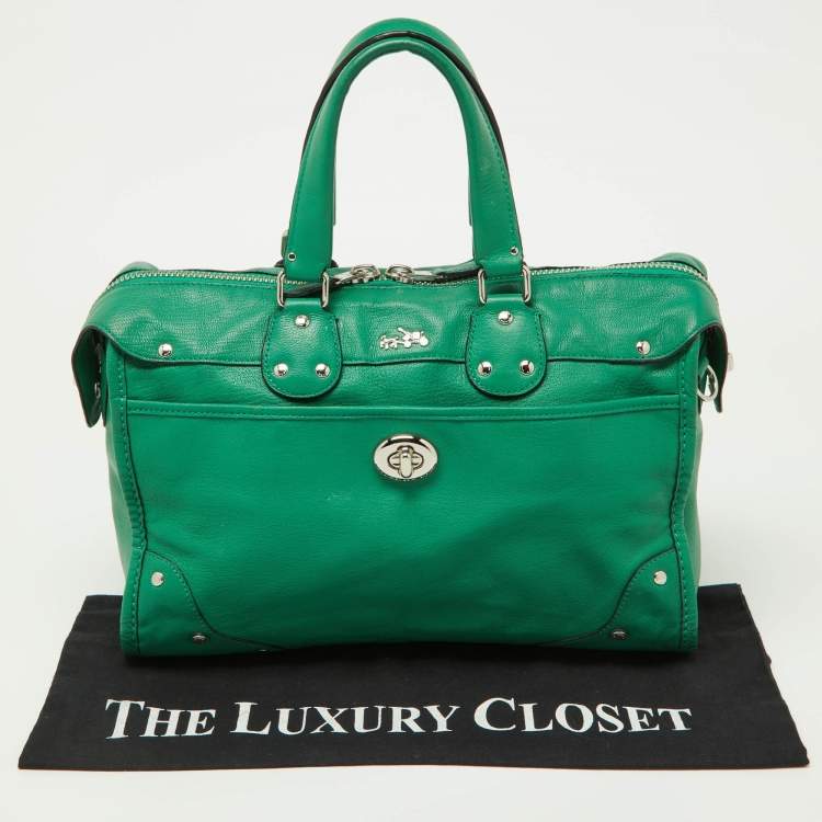 Pre Owned Coach Green Leather Rhyder Satchel