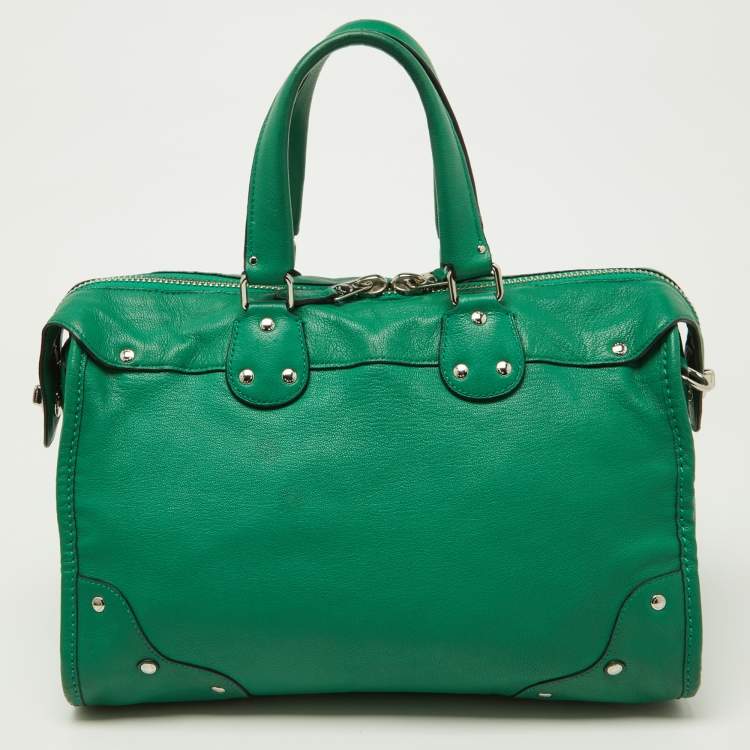 Pre Owned Coach Green Leather Rhyder Satchel