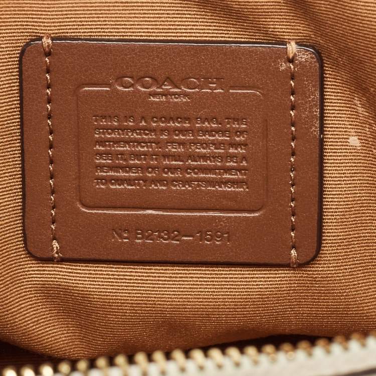Pre Owned Coach Off White Signature Coated Canvas Serena Satchel