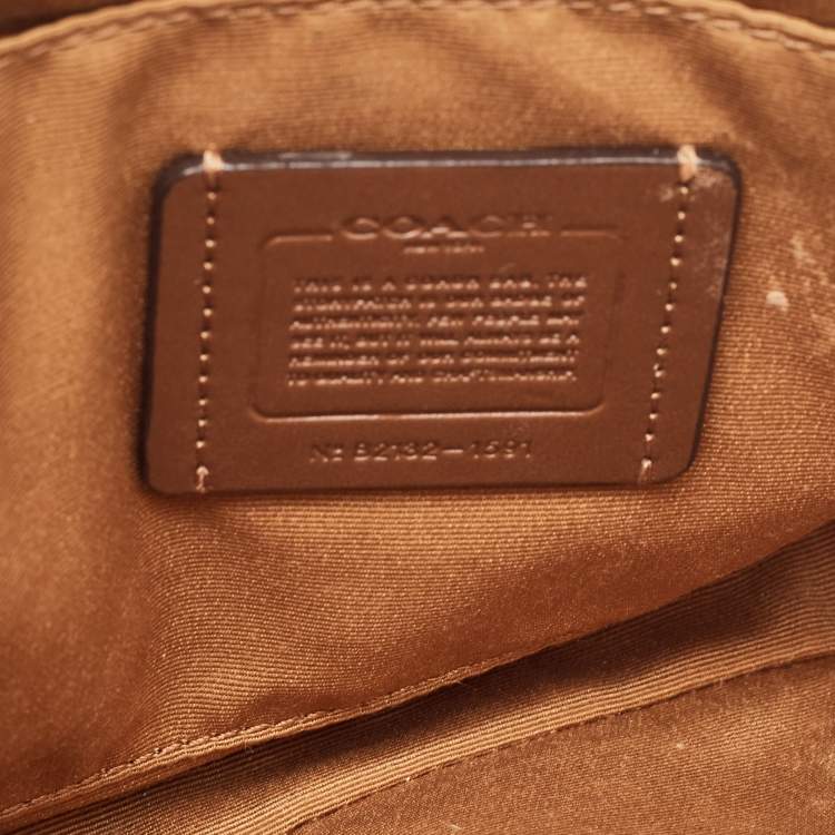 Pre Owned Coach Off White Signature Coated Canvas Serena Satchel