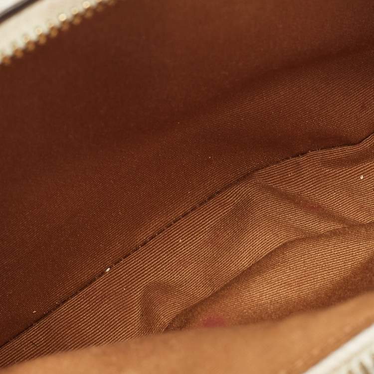 Pre Owned Coach Off White Signature Coated Canvas Serena Satchel