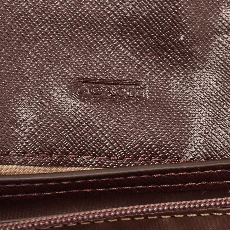 Pre Owned Coach Brown/Beige Signature Canvas Mini Crossbody Bag
