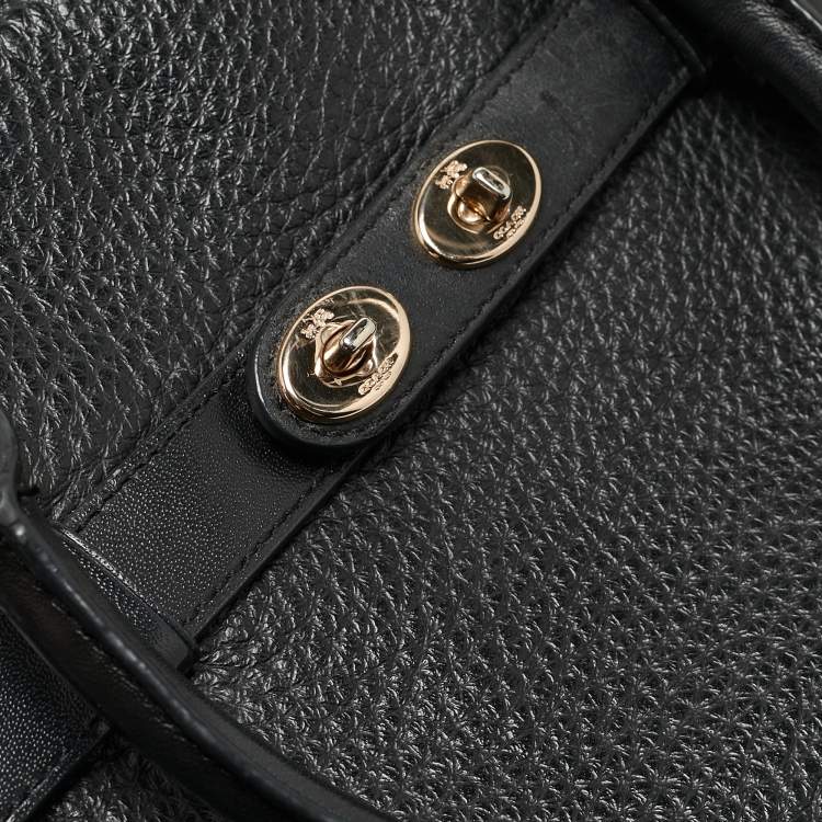 Pre Owned Coach Black Pebbled Leather Blake Carryall Tote