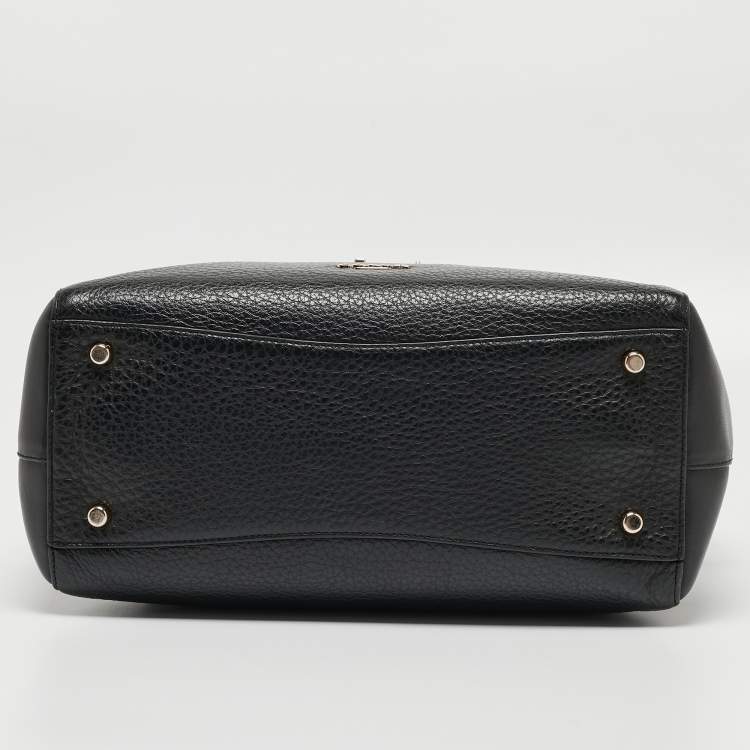 Pre Owned Coach Black Pebbled Leather Blake Carryall Tote
