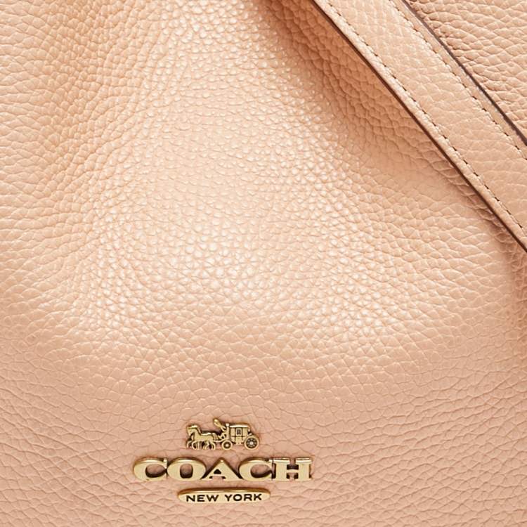 Pre Owned Coach Orange Pebbled Leather Hadley 21 Hobo