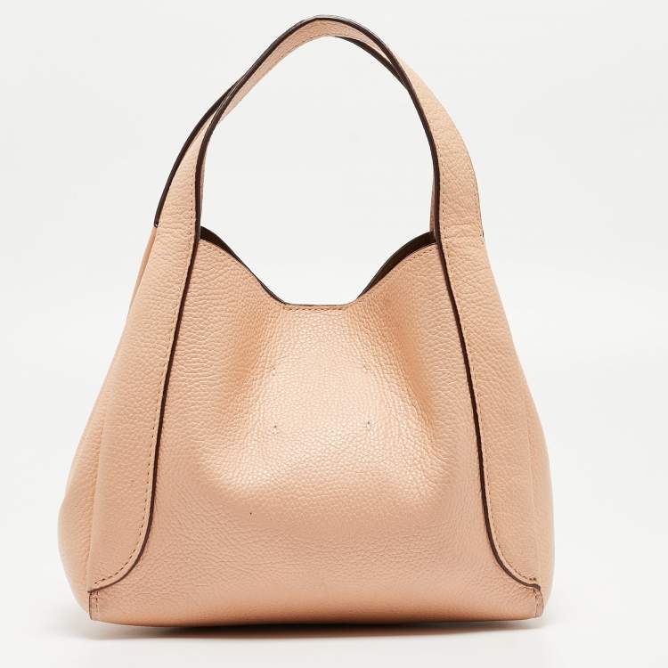 Pre Owned Coach Orange Pebbled Leather Hadley 21 Hobo