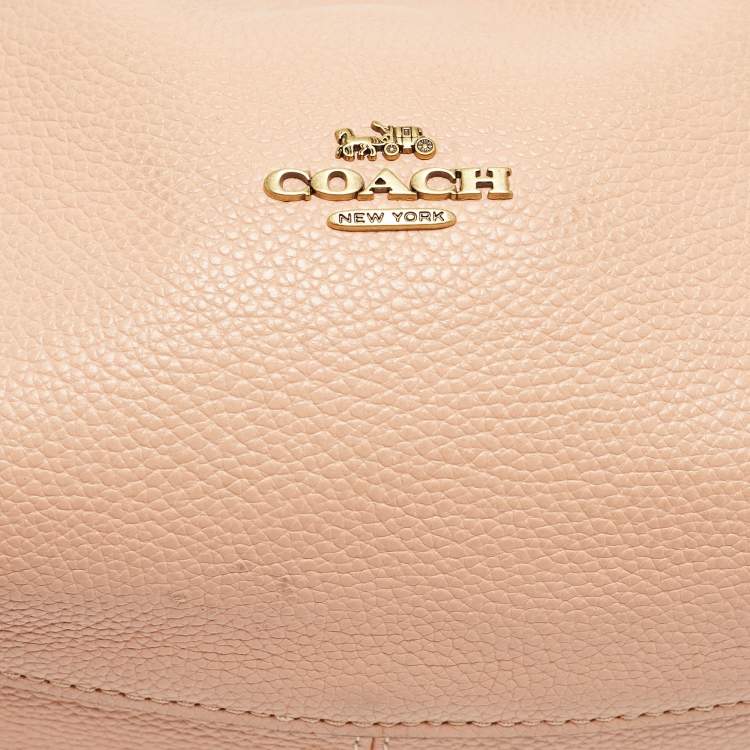 Pre Owned Coach Orange Pebbled Leather Hadley 21 Hobo