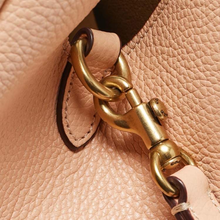 Pre Owned Coach Orange Pebbled Leather Hadley 21 Hobo