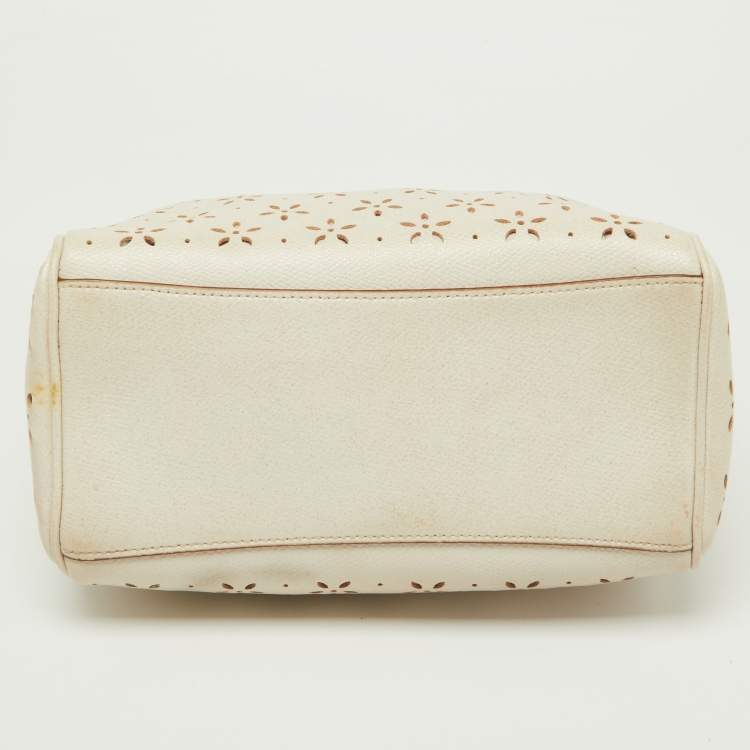 Pre Owned Coach Beige Leather Mini Bennett Satchel