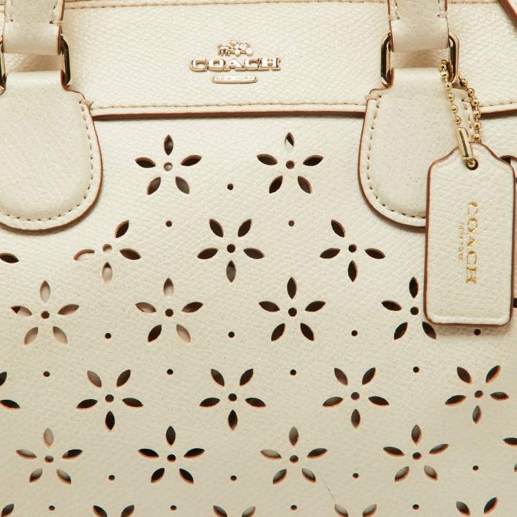 Pre Owned Coach Beige Leather Mini Bennett Satchel