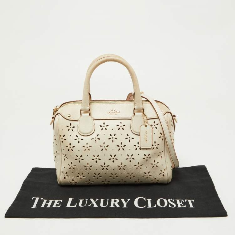 Pre Owned Coach Beige Leather Mini Bennett Satchel