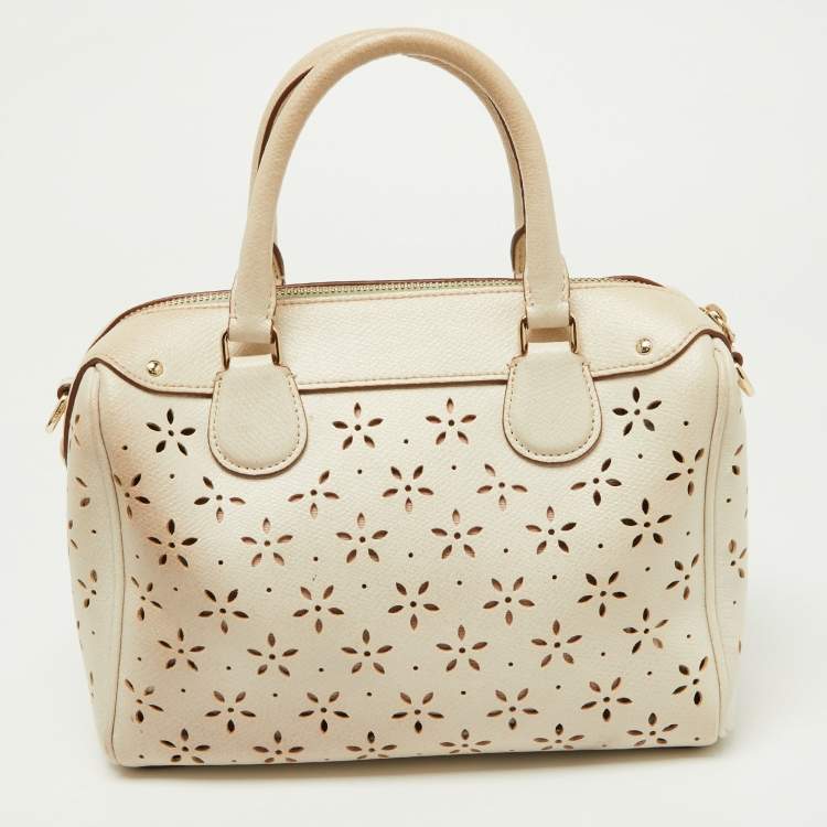 Pre Owned Coach Beige Leather Mini Bennett Satchel
