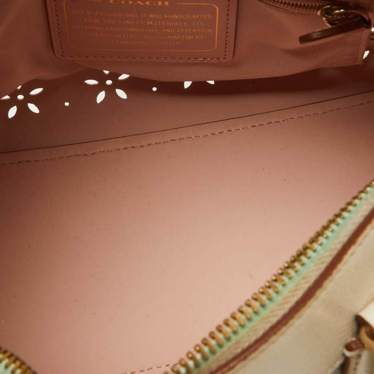 Pre Owned Coach Beige Leather Mini Bennett Satchel