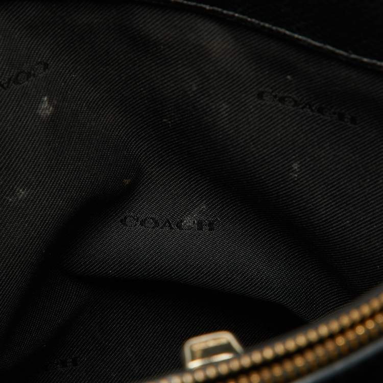 Pre Owned Coach Black Leather Turnlock Carryall 29 Satchel 