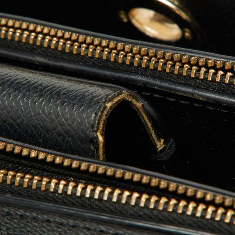 Pre Owned Coach Black Leather Turnlock Carryall 29 Satchel 