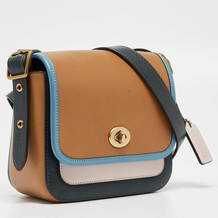 مملوكة مسبقًا Coach Multicolor Leather Colorblock Rambler 16 Crossbody Bag