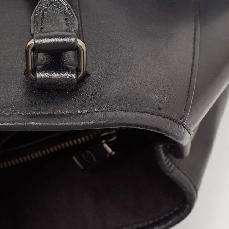 Pre Owned Coach Black Leather Embellished Margot Carryall Satchel