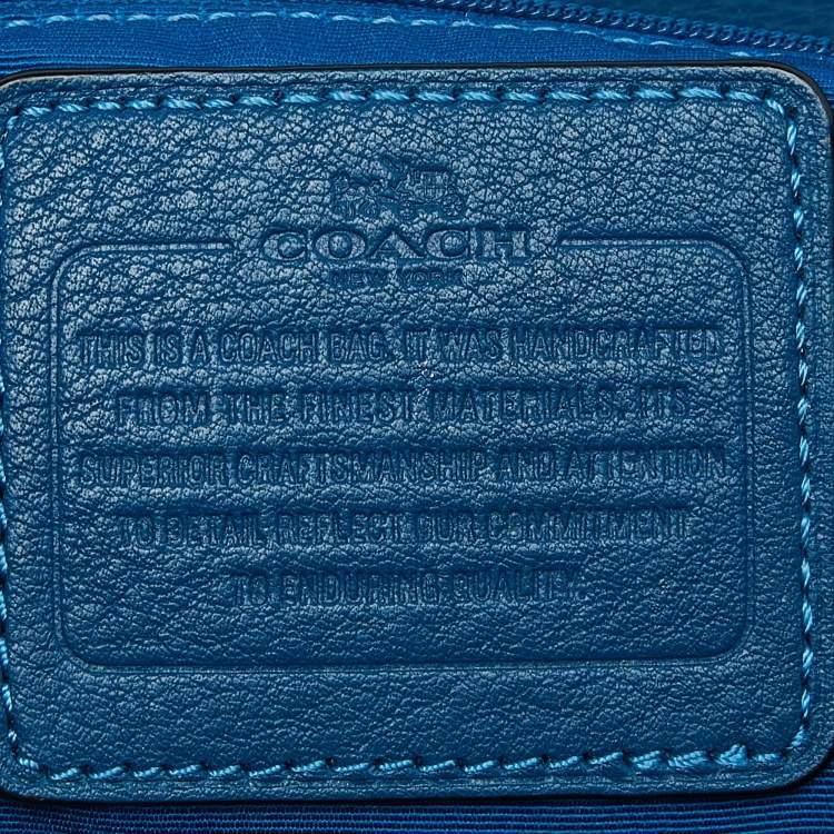 Pre Owned Coach Blue Leather Isabelle East West Hobo