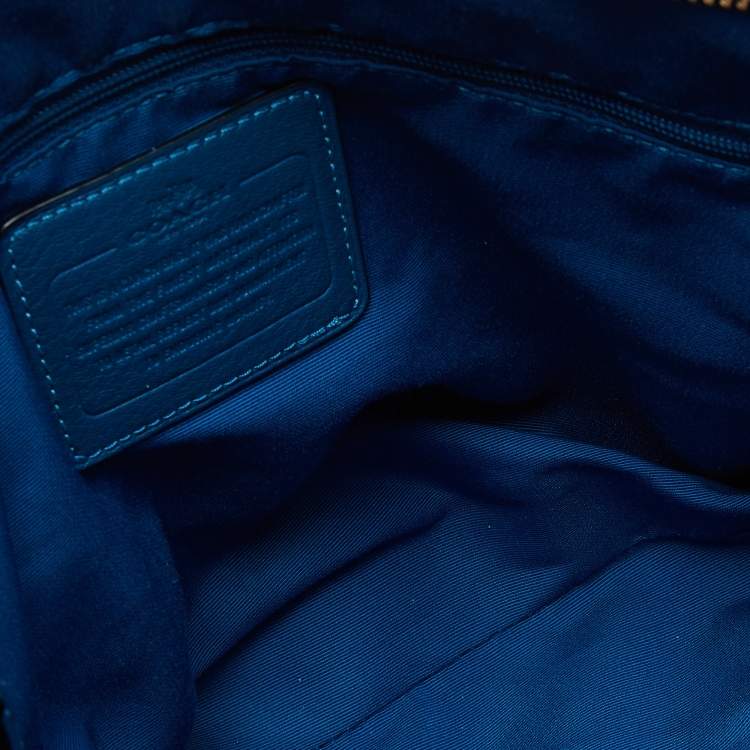 Pre Owned Coach Blue Leather Isabelle East West Hobo