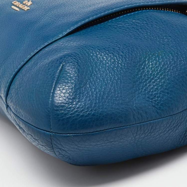 Pre Owned Coach Blue Leather Isabelle East West Hobo