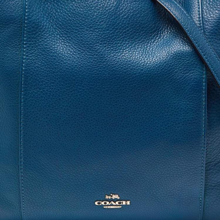 Pre Owned Coach Blue Leather Isabelle East West Hobo