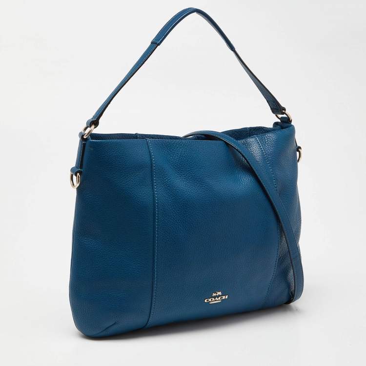 Pre Owned Coach Blue Leather Isabelle East West Hobo