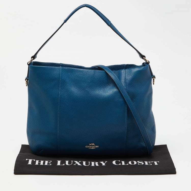 Pre Owned Coach Blue Leather Isabelle East West Hobo