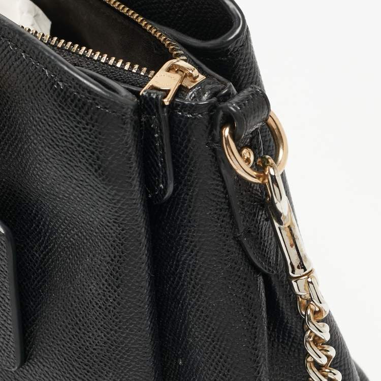 Pre Owned Coach Black Leather Mini Sage Carryall Satchel