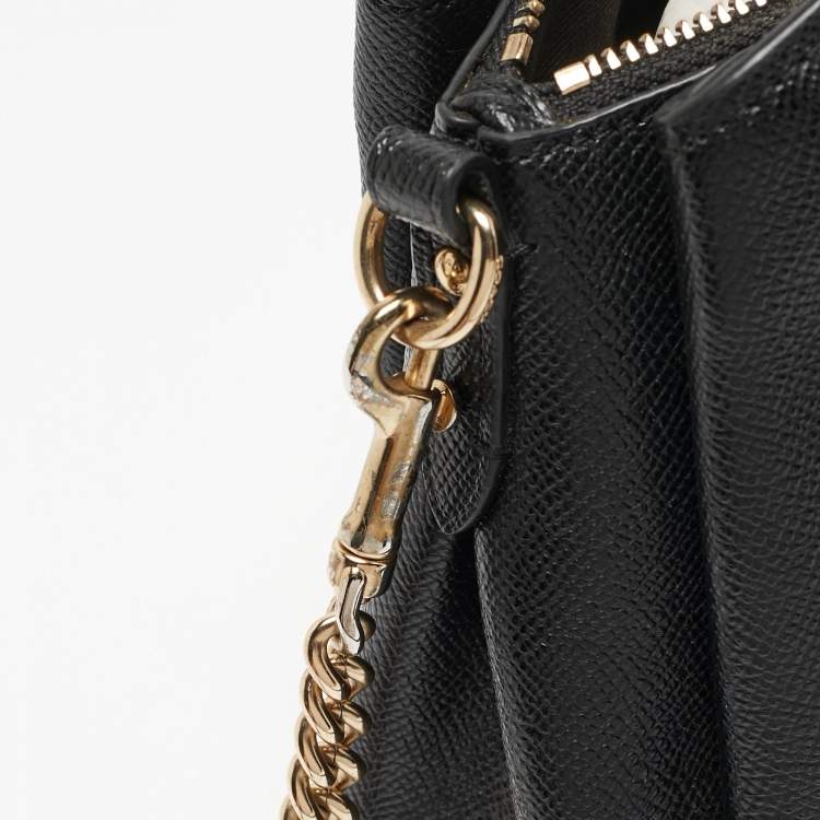 Pre Owned Coach Black Leather Mini Sage Carryall Satchel