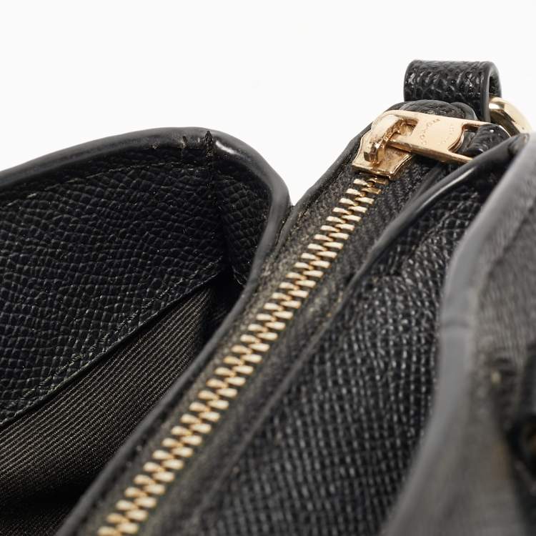 Pre Owned Coach Black Leather Mini Sage Carryall Satchel
