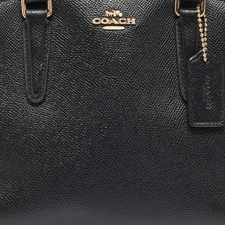 Pre Owned Coach Black Leather Mini Sage Carryall Satchel
