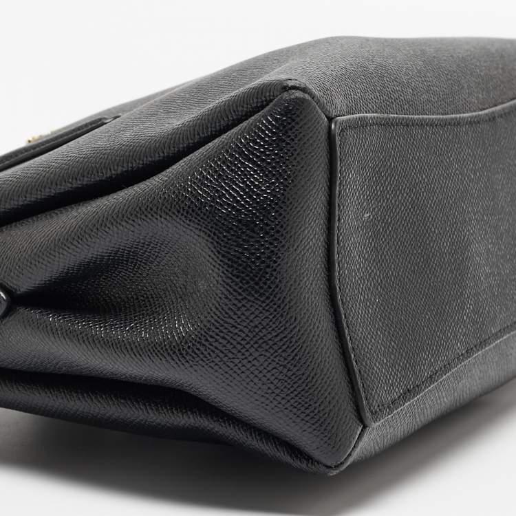 Pre Owned Coach Black Leather Mini Sage Carryall Satchel