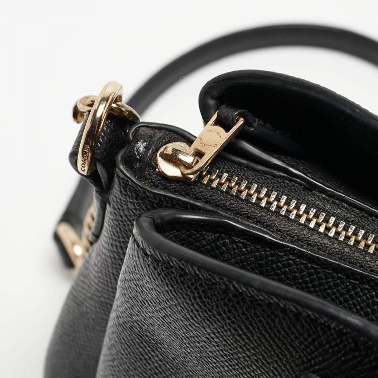 Pre Owned Coach Black Leather Mini Sage Carryall Satchel