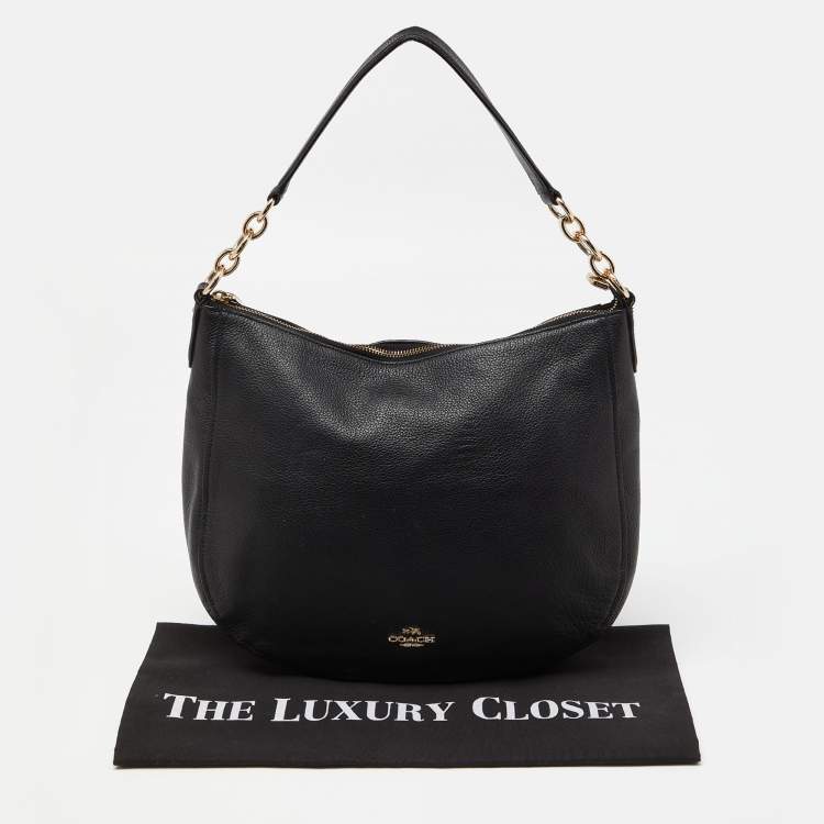 Pre Owned Coach Black Leather Chelsea Hobo